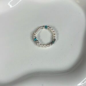Turquoise pearl ring